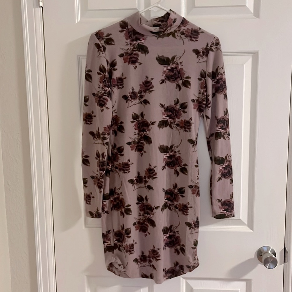 Long sleeve mock neck dress